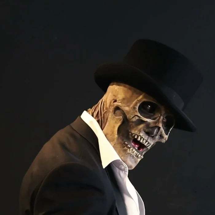 Bare brain skull latex mask