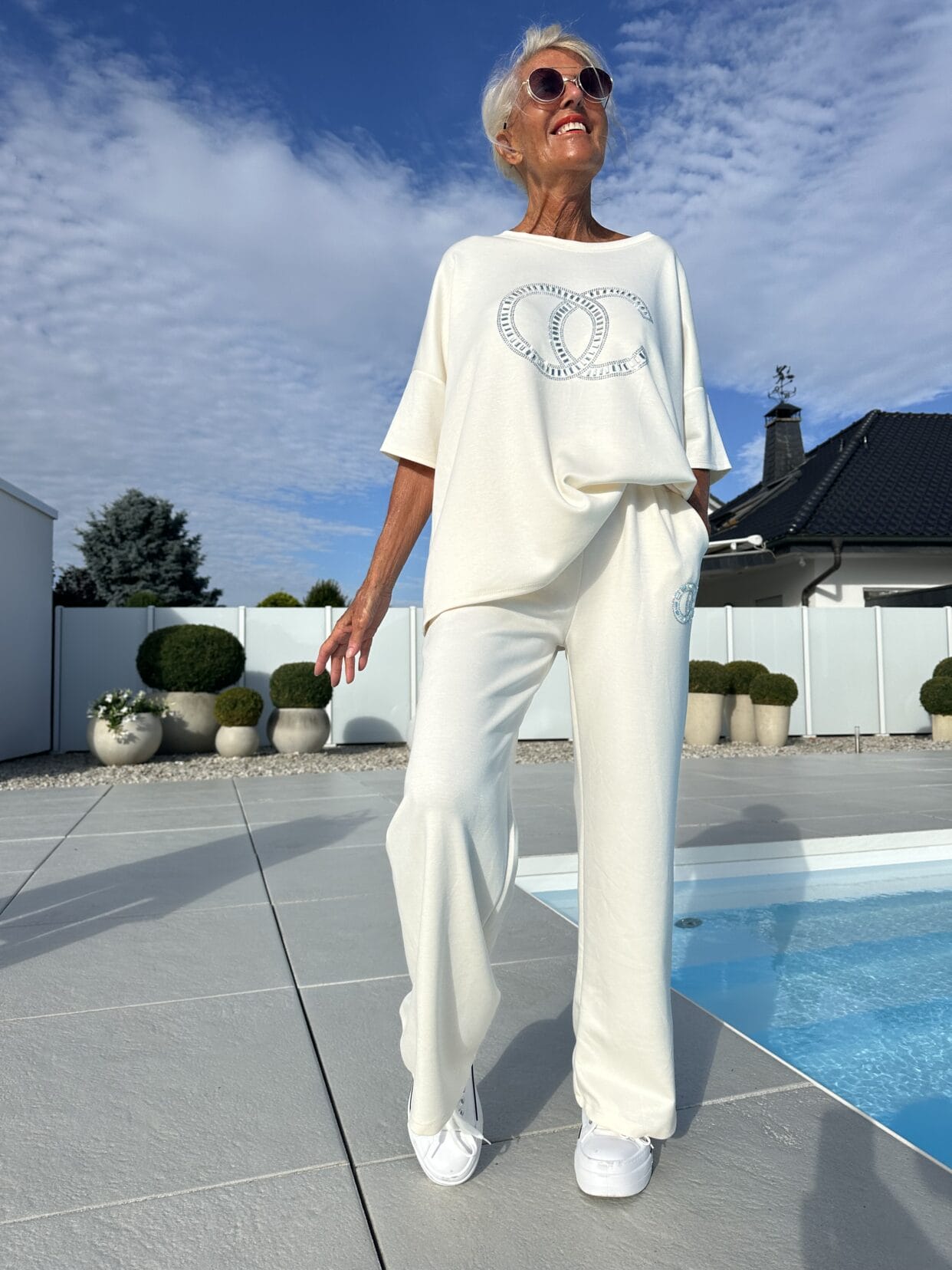 ⏳Oferta ograniczona czasowo! ⏰Damski dwuczęściowy zestaw casualowy, jednokolorowa bluzka i luźne spodnie