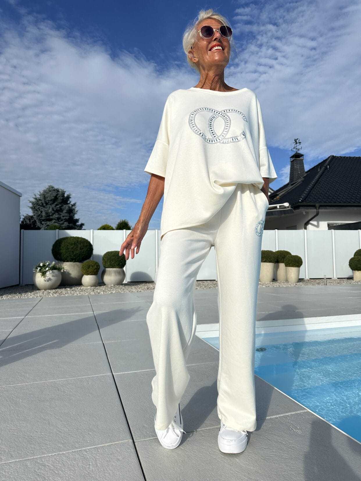 ⏳Oferta ograniczona czasowo! ⏰Damski dwuczęściowy zestaw casualowy, jednokolorowa bluzka i luźne spodnie