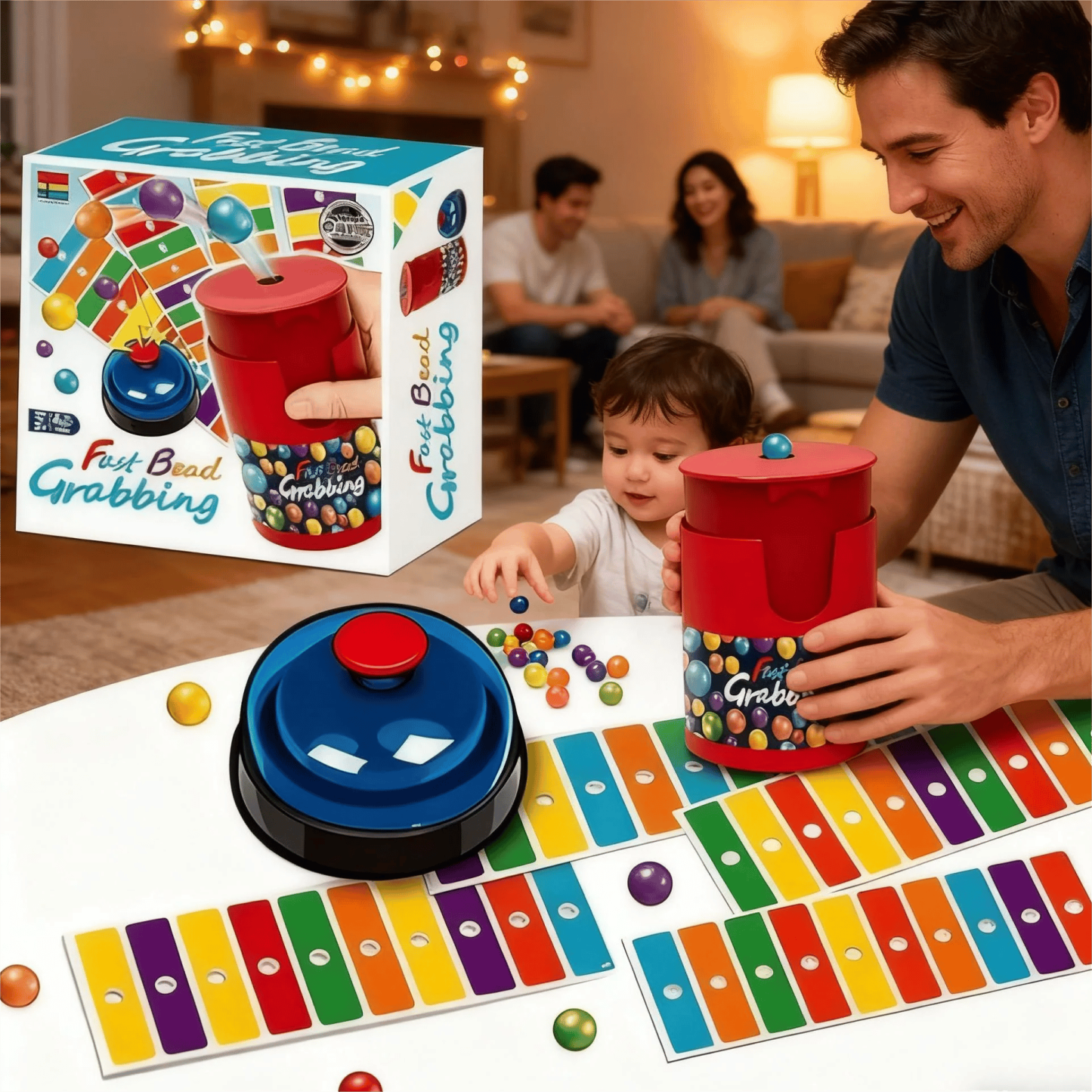 💥Fast Bead Grabbing Match Color Bingo Game🌈