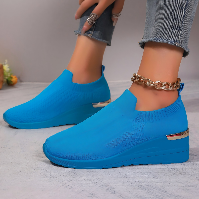 Damskie, oddychające, wygodne buty z grubą podeszwą z siateczki