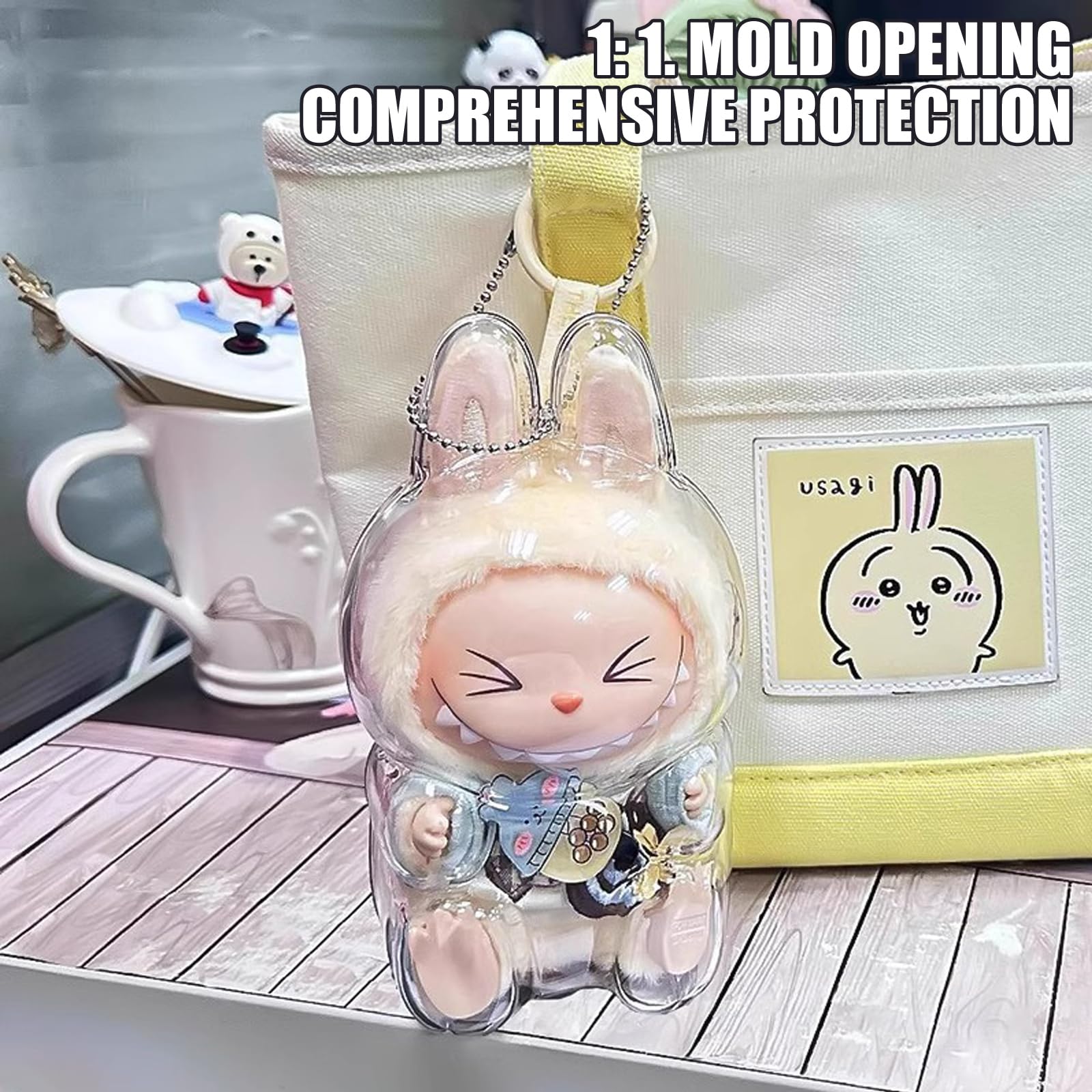 Clear Bag Keychain For LABUBU Plush Doll