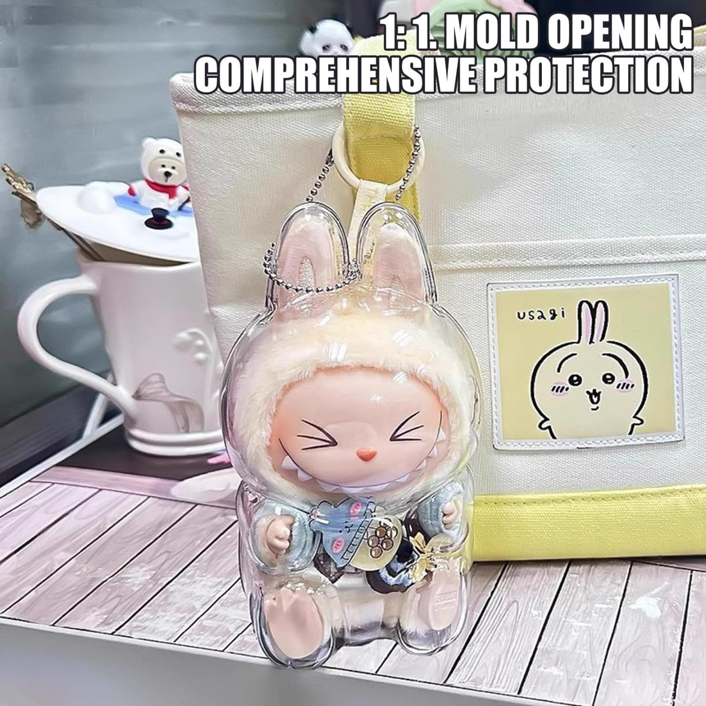 Clear Bag Keychain For LABUBU Plush Doll