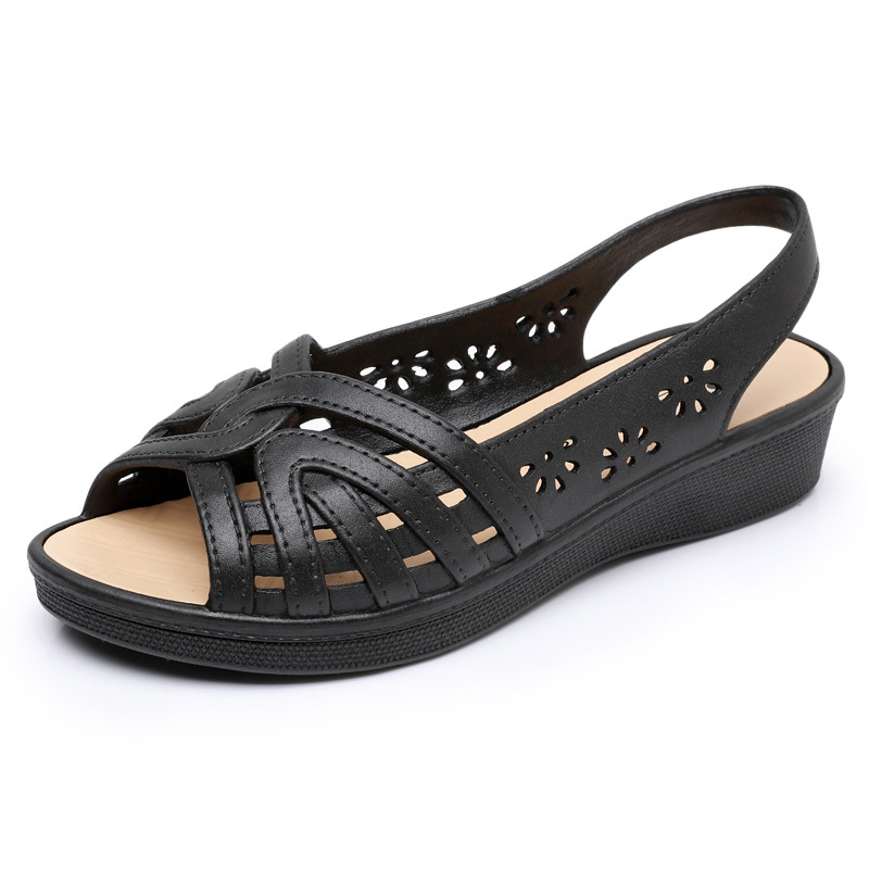 💖[36-40] Damskie eleganckie, miękkie, grube, codzienne buty z dziurami, sandały z odkrytymi palcami