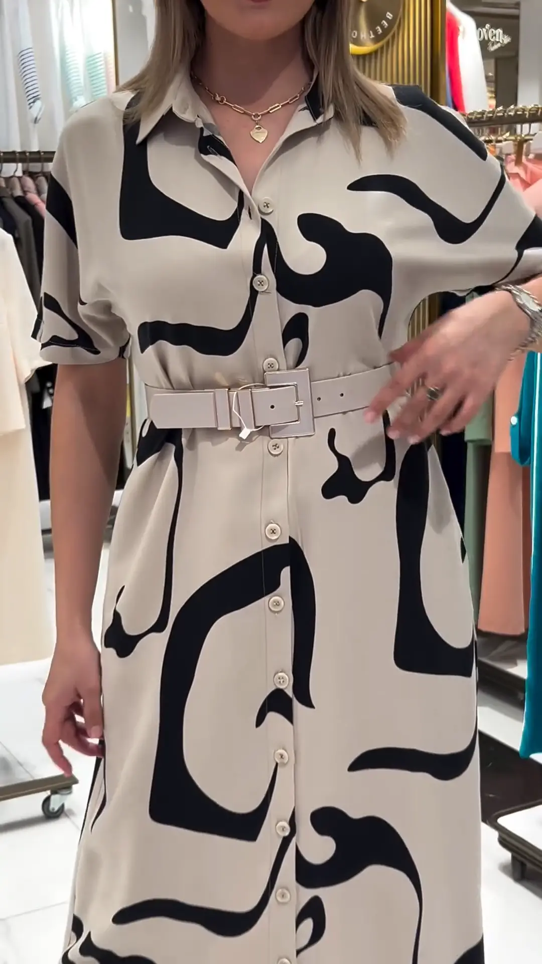 👗[S-5XL]Elegant irregular printed tight waist dress