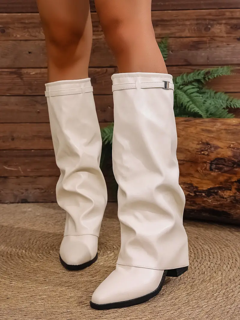 2025 women s autumn/winter new warm pointed toe chunky heel slip-resistant fashionable sexy ankle boots Product details 1