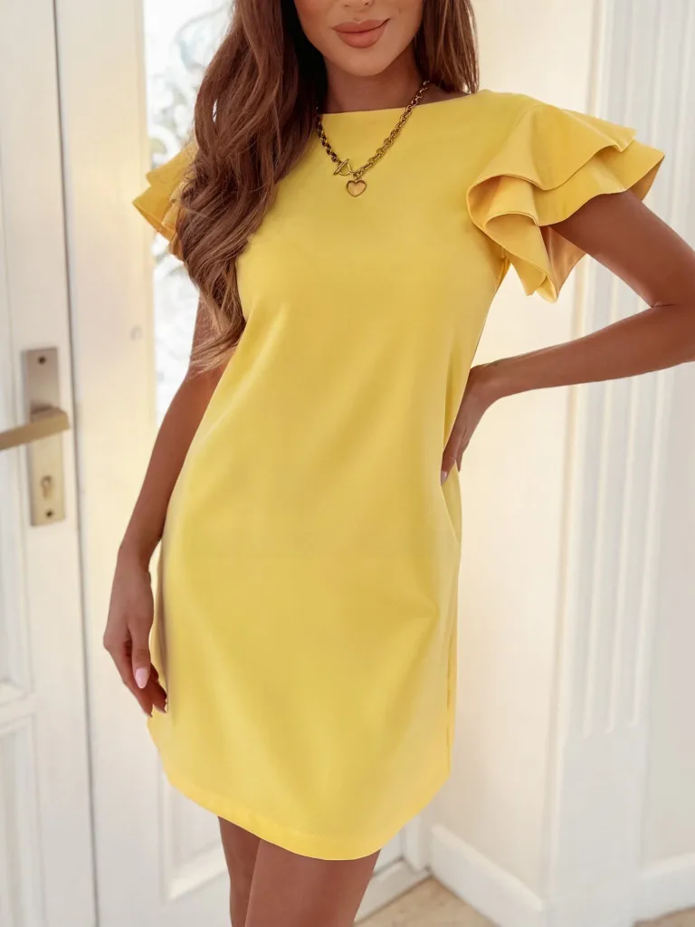 Designed Independent Station Hot  Summer Simple Short-sleeved Backless Dress Women display picture 10