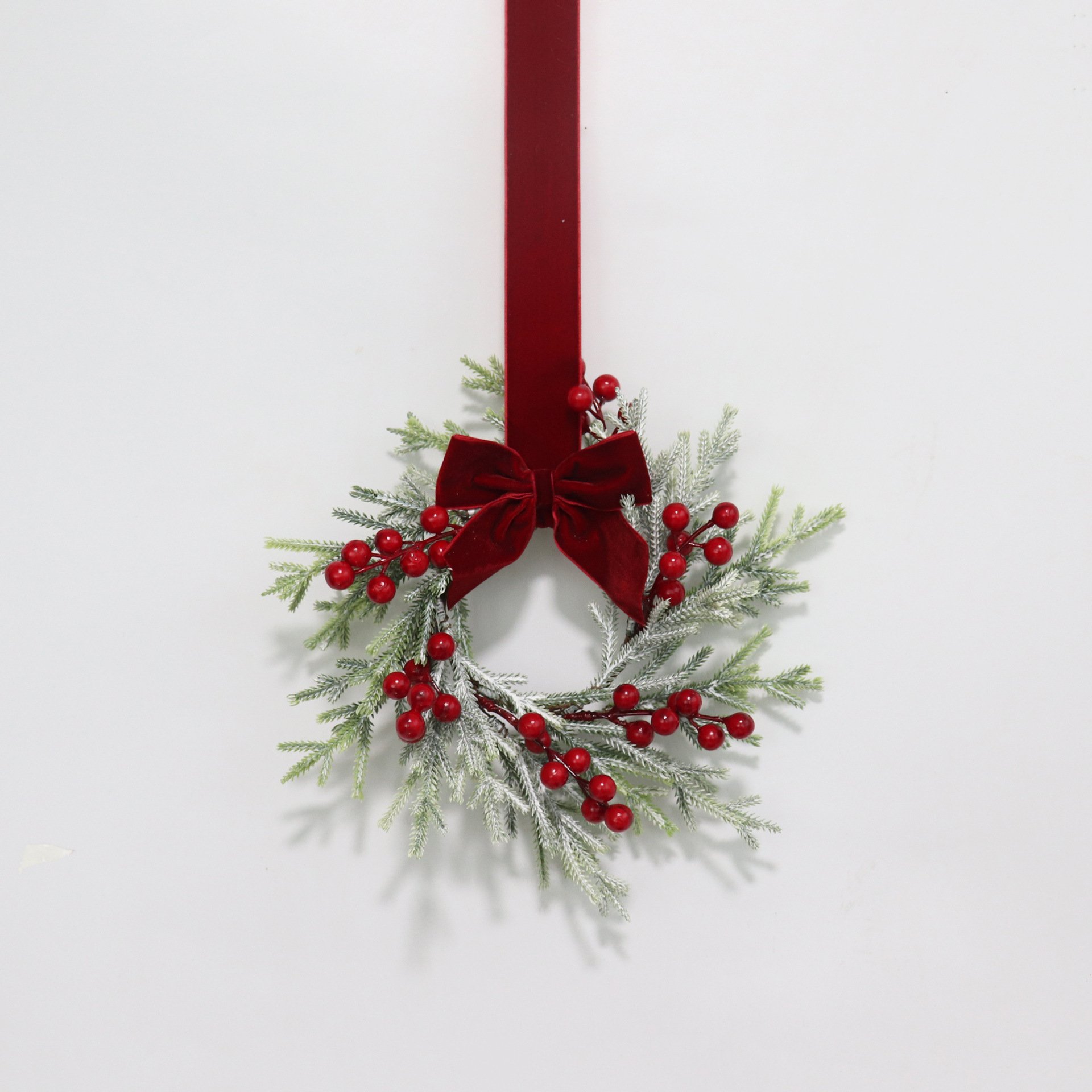 🎄Wczesna wyprzedaż świąteczna🔥Świąteczny mini wianek na szafkę z kokardkami