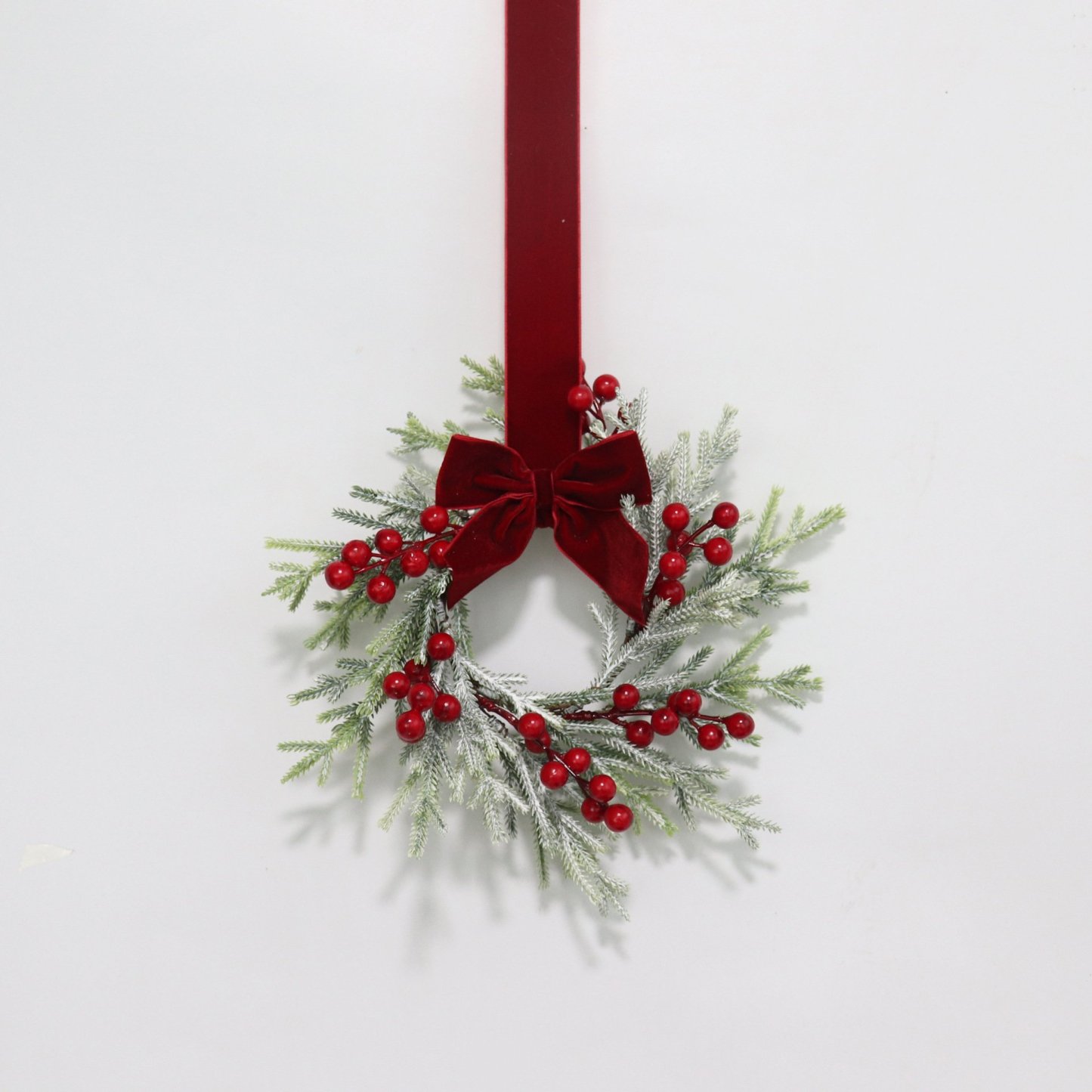 🎄Wczesna wyprzedaż świąteczna🔥Świąteczny mini wianek na szafkę z kokardkami
