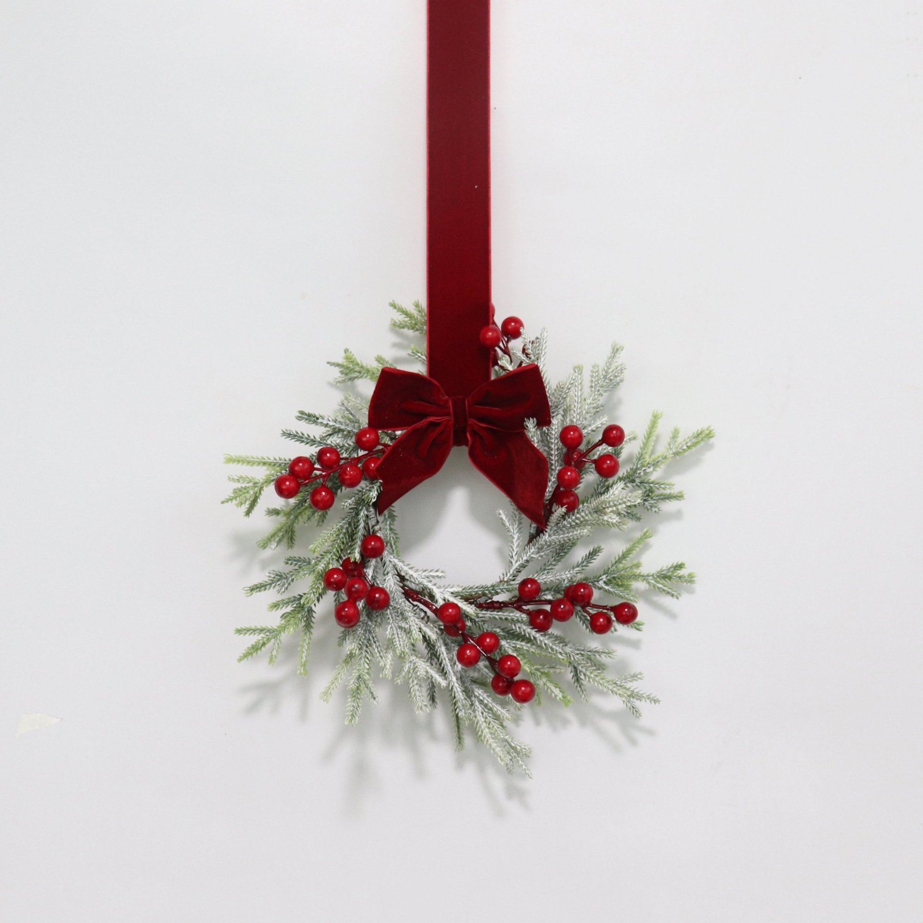 🎄Wczesna wyprzedaż świąteczna🔥Świąteczny mini wianek na szafkę z kokardkami