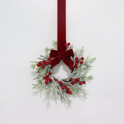 🎄Wczesna wyprzedaż świąteczna🔥Świąteczny mini wianek na szafkę z kokardkami