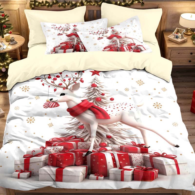 🎅Wyprzedaż świąteczna 49% TANIEJ🎄Świąteczny zestaw pościeli 3-częściowy z motywem bożonarodzeniowym