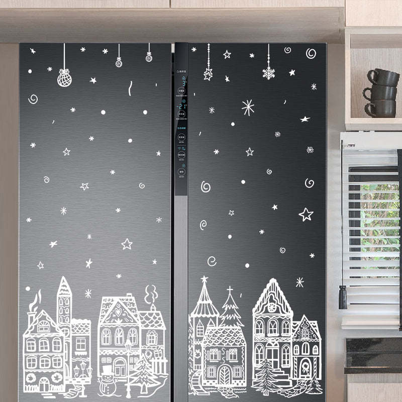 Christmas Village Window Cling Set