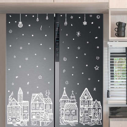 Christmas Village Window Cling Set