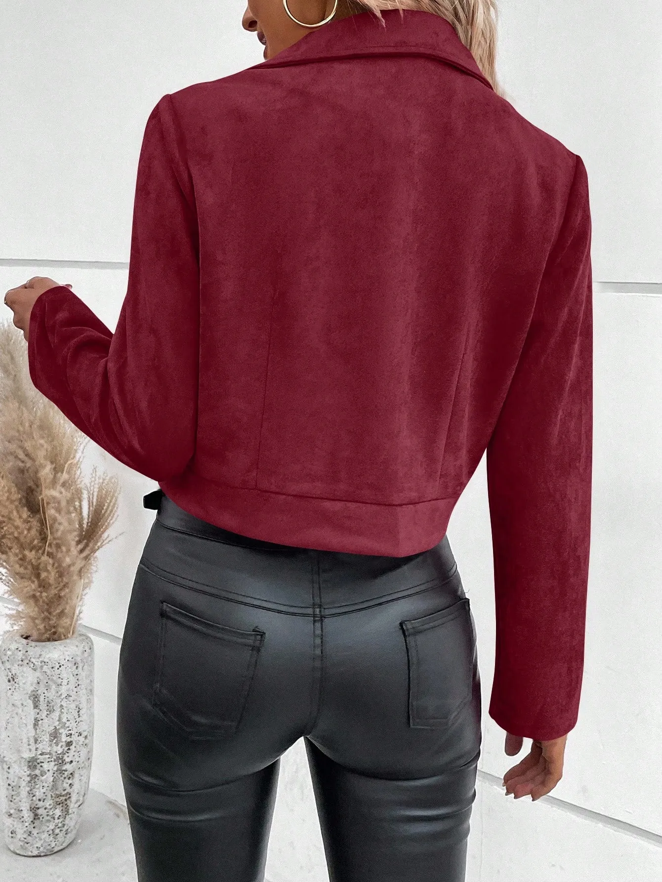 Women's Short Jacket Sweater Lapin Velvet Long Sleeve Shirt Collar Casual Style Polyester Fabric Winter And Autumn Wear display picture 16