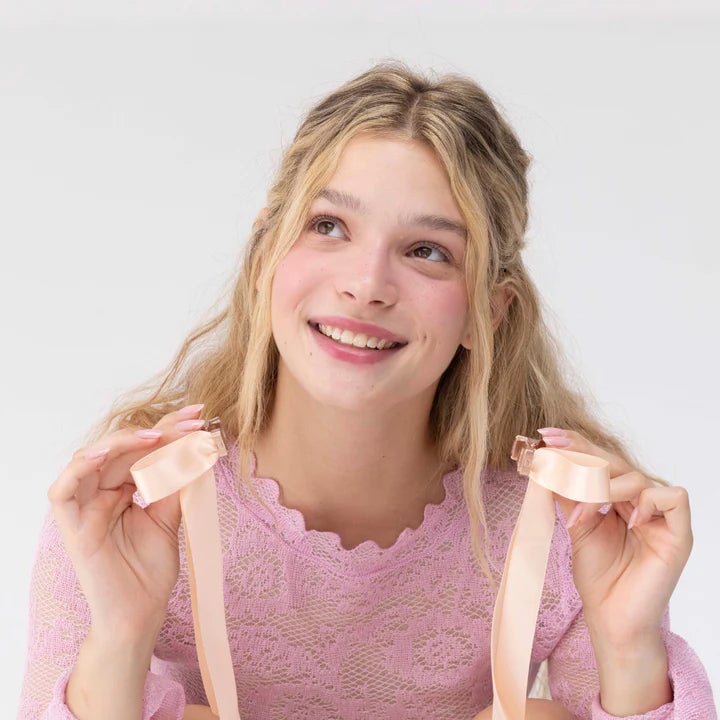 🎀Magnetic Satin Bow Hairpin Rose Gold