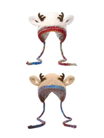 🎁🎄Christmas Sale 50% OFF! 🦌Original design Festive Christmas Antler Hat🧶
