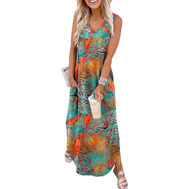 💕Summer Dresses Maxi Dress Vacation Beach Sundresses 2025 with Pockets