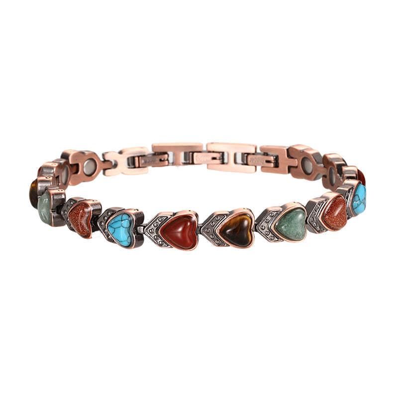 Elegant Rose Gold Clover Magnetic Bracelet - Stylish & Luxurious Copper Chain for Women