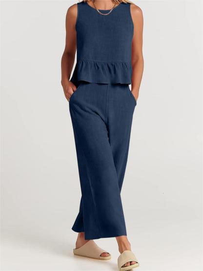 Women's Summer 2 Pieces Outfits - Lounge Set with Pockets