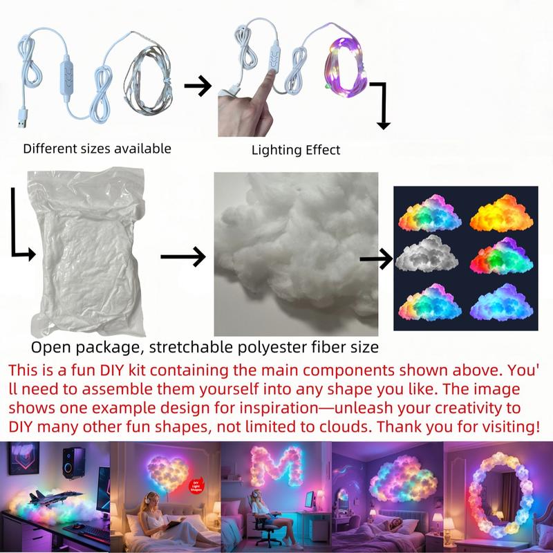 ⏳Ograniczona czasowo zniżka 50%⏰Dekoracja świetlna LED Thundercloud zasilana przez USB, zrób to sam🌈