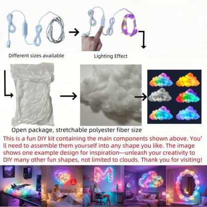 ⏳Ograniczona czasowo zniżka 50%⏰Dekoracja świetlna LED Thundercloud zasilana przez USB, zrób to sam🌈