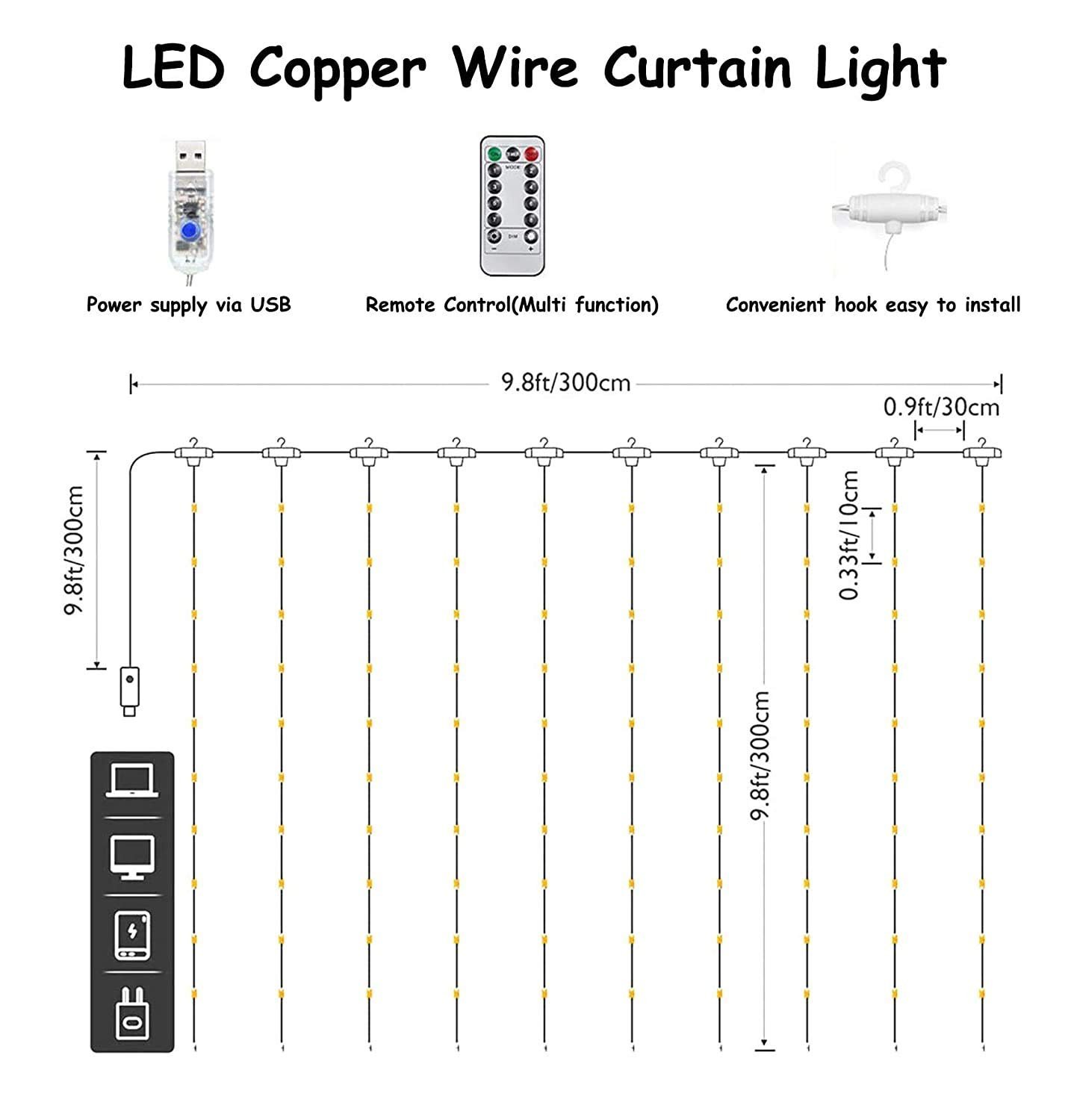 🎄Wyprzedaż świąteczna 49% TANIEJ🔥Lampki LED Curtain Fairy Lights