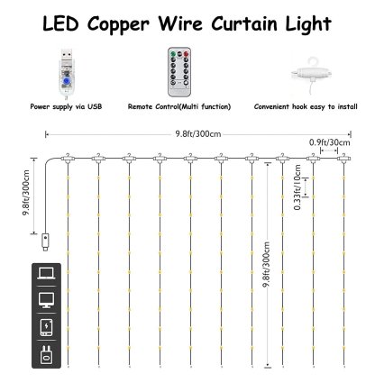 🎄Wyprzedaż świąteczna 49% TANIEJ🔥Lampki LED Curtain Fairy Lights