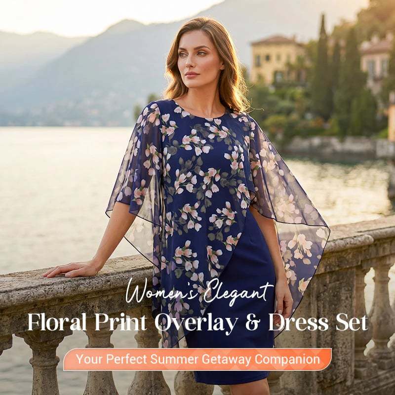 👗 40% OFF! ✨ Floral Overlay & Dress Set – Elegant, Feminine ✨