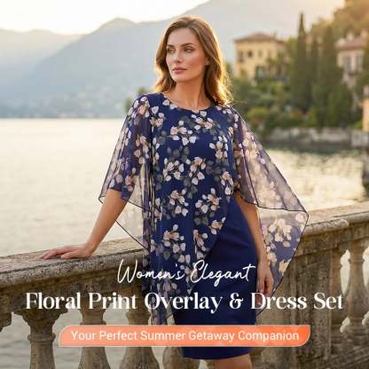 👗 40% OFF! ✨ Floral Overlay & Dress Set – Elegant, Feminine ✨