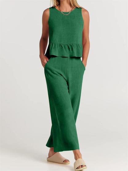 Women's Summer 2 Pieces Outfits - Lounge Set with Pockets