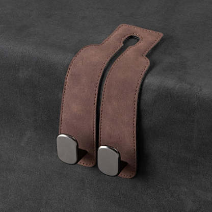 Skórzane wieszaki na zagłówki samochodowe