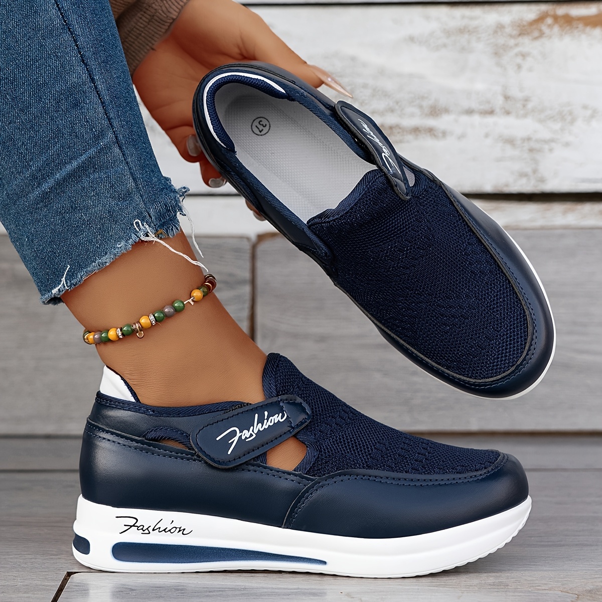 🔥Promocja ostatniego dnia – 50% zniżki - Damskie oddychające sneakersy ortopedyczne z siateczką i zapięciem na rzep