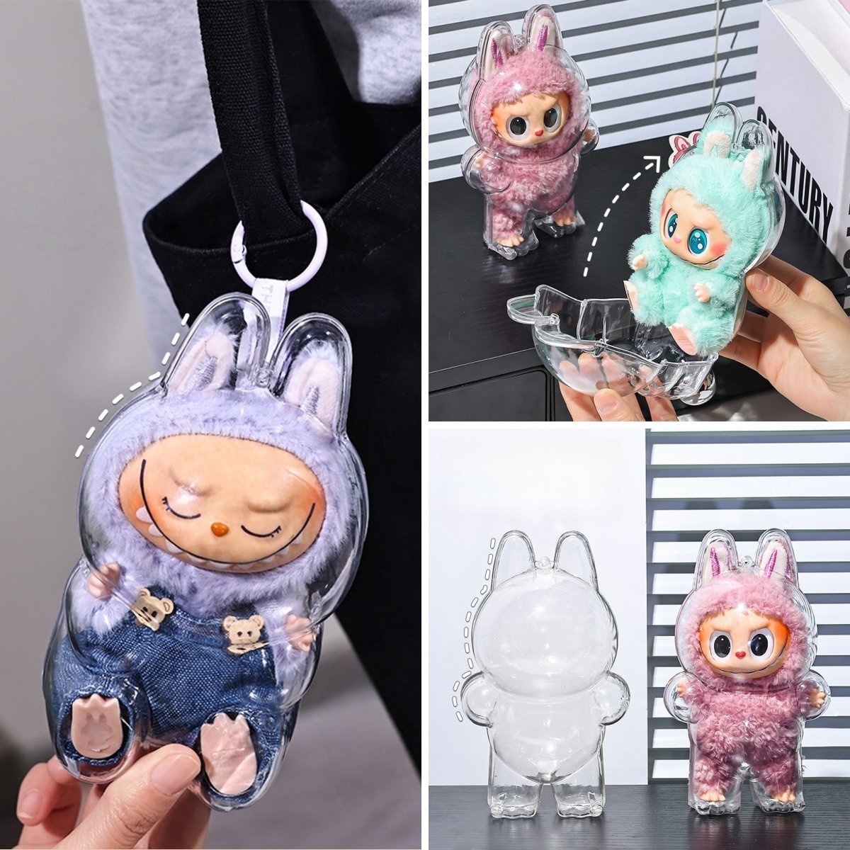 Clear Bag Keychain For LABUBU Plush Doll