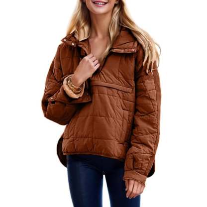 🔥Women's Oversized Hooded Puffer Jacket Quilted Lightweight Winter Warm Pullover Padded Hoodies Coat