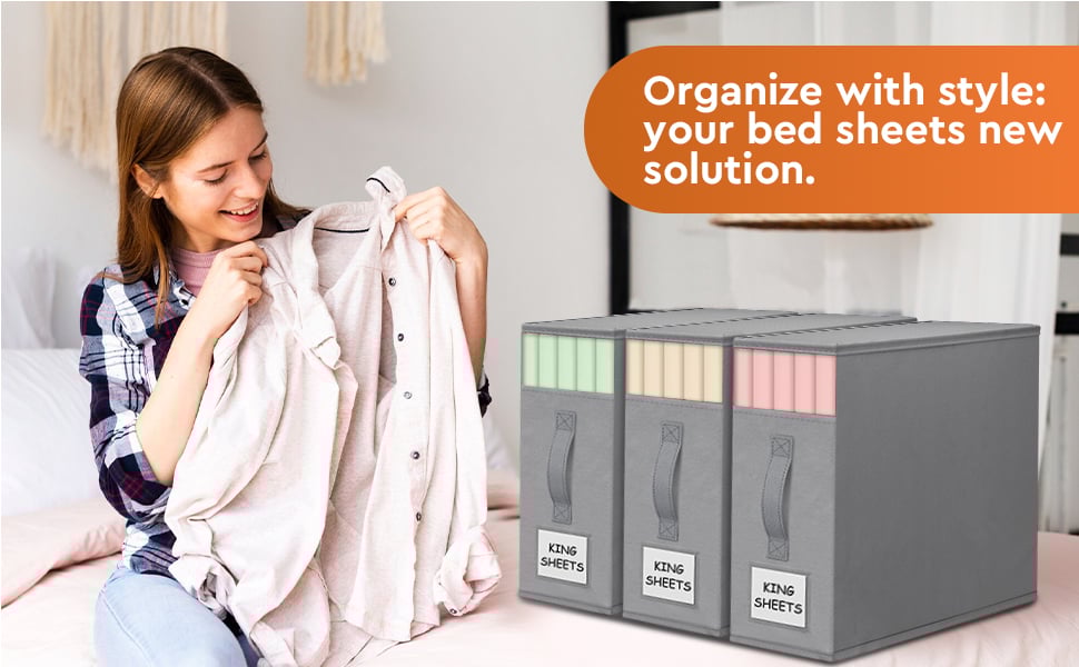bed sheet organizer and storage
