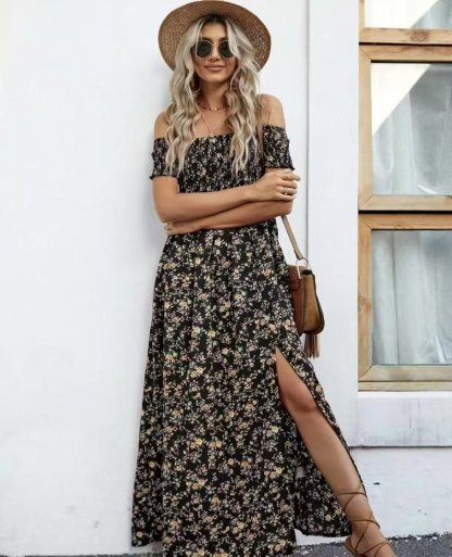 Women's Elegant Floral Off-Shoulder Dress