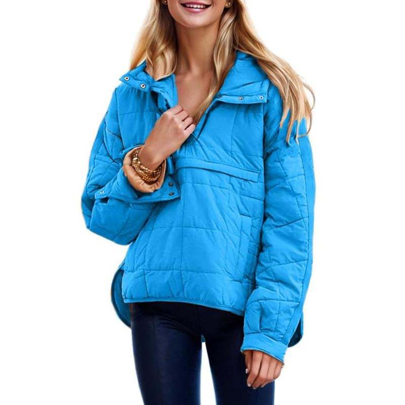 🔥Women's Oversized Hooded Puffer Jacket Quilted Lightweight Winter Warm Pullover Padded Hoodies Coat