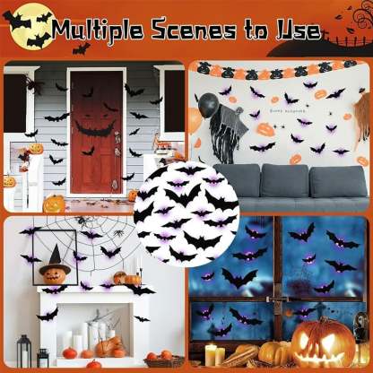 💥💥🦇 Halloween 3D oświetlone nietoperze