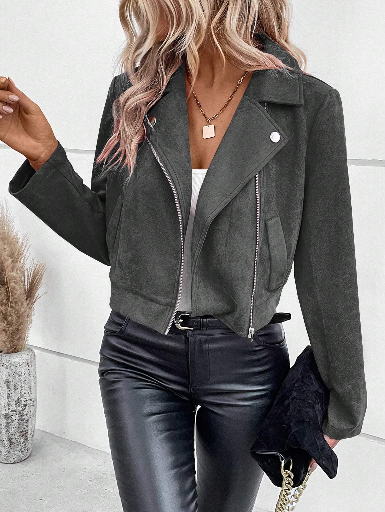 Women's Short Jacket Sweater Lapin Velvet Long Sleeve Shirt Collar Casual Style Polyester Fabric Winter And Autumn Wear display picture 6