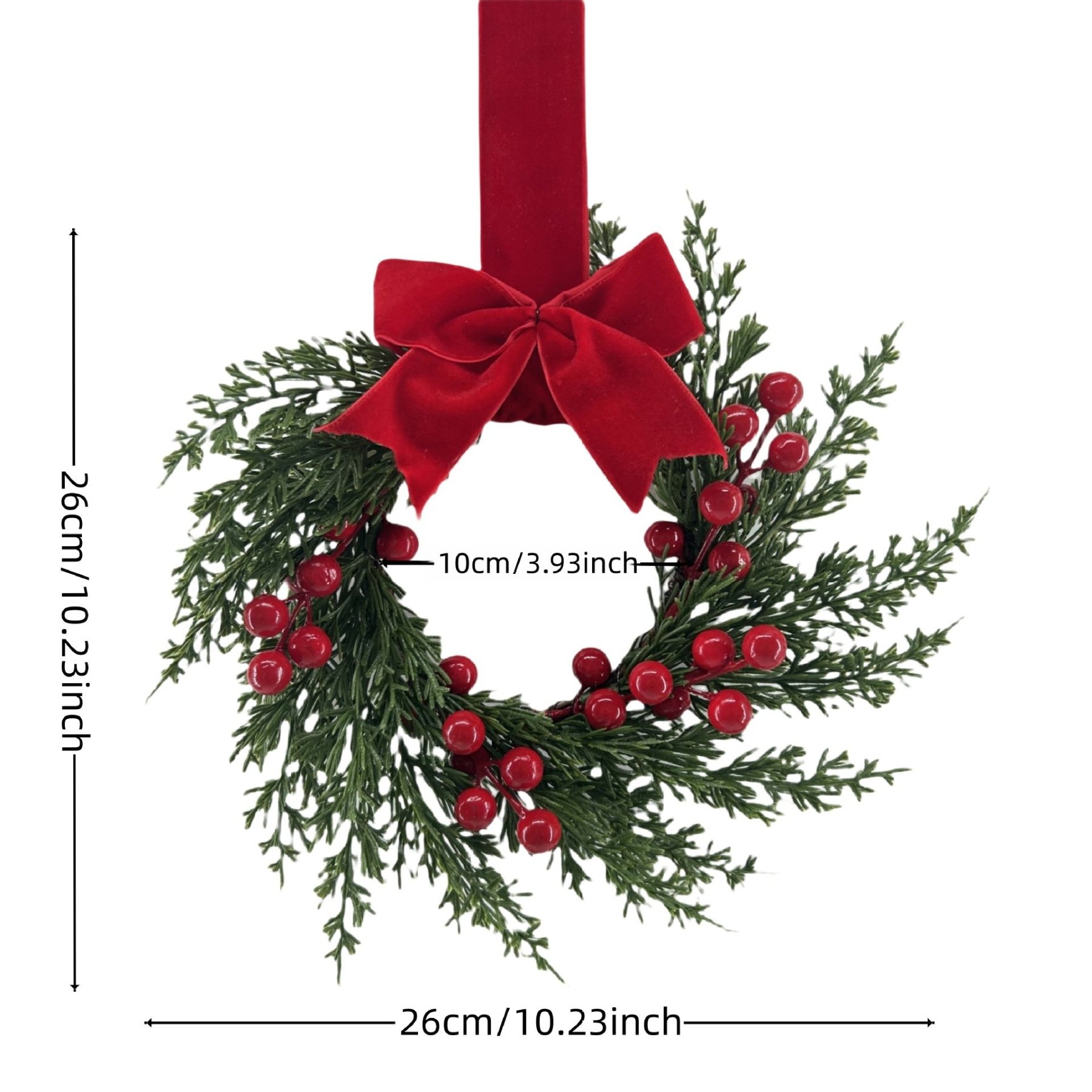 🎄Wczesna wyprzedaż świąteczna🔥Świąteczny mini wianek na szafkę z kokardkami