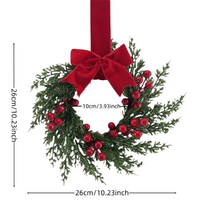 🎄Wczesna wyprzedaż świąteczna🔥Świąteczny mini wianek na szafkę z kokardkami