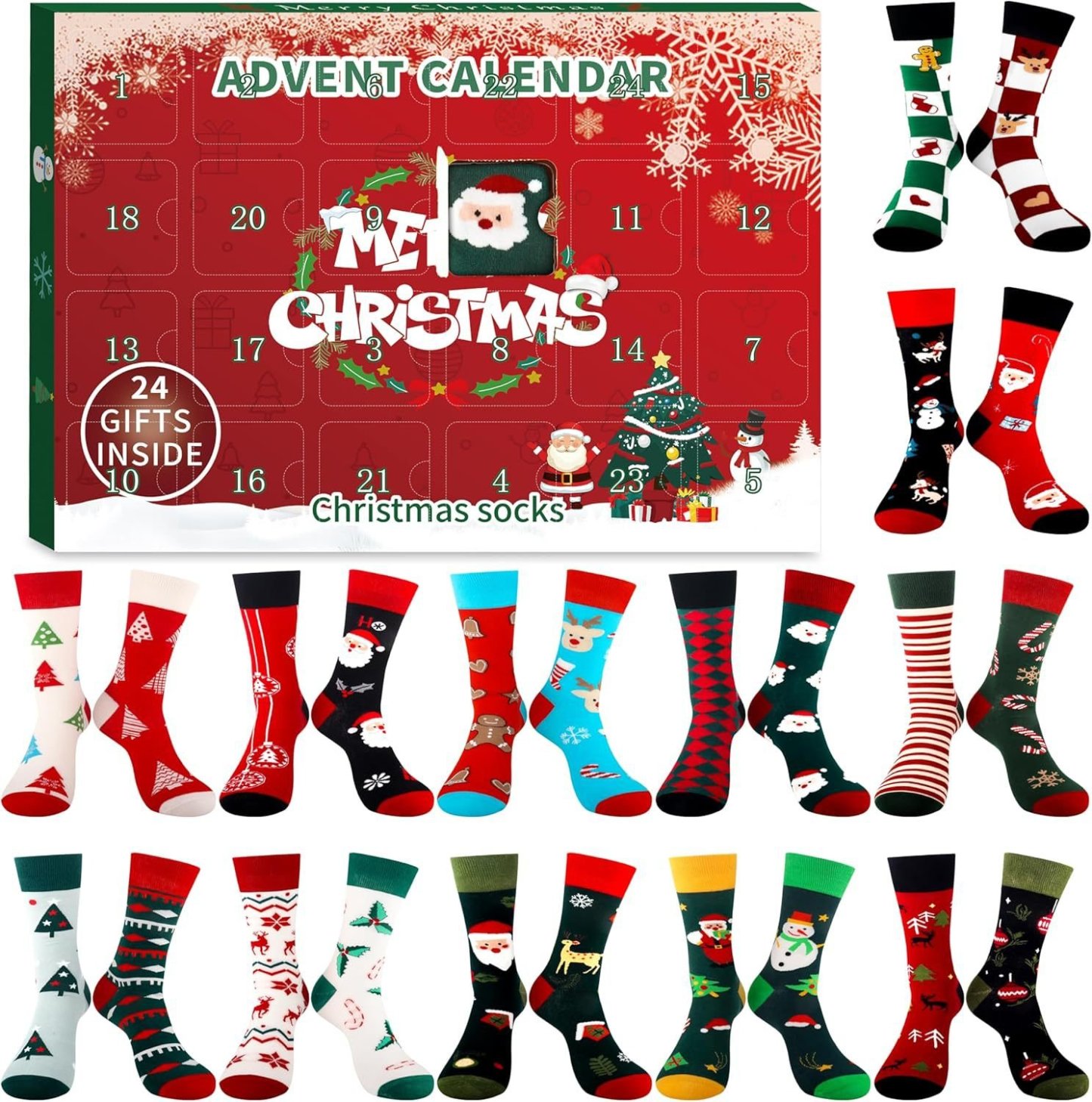 🎄24 Days of Christmas Countdown Socks Blind Box 🧦
