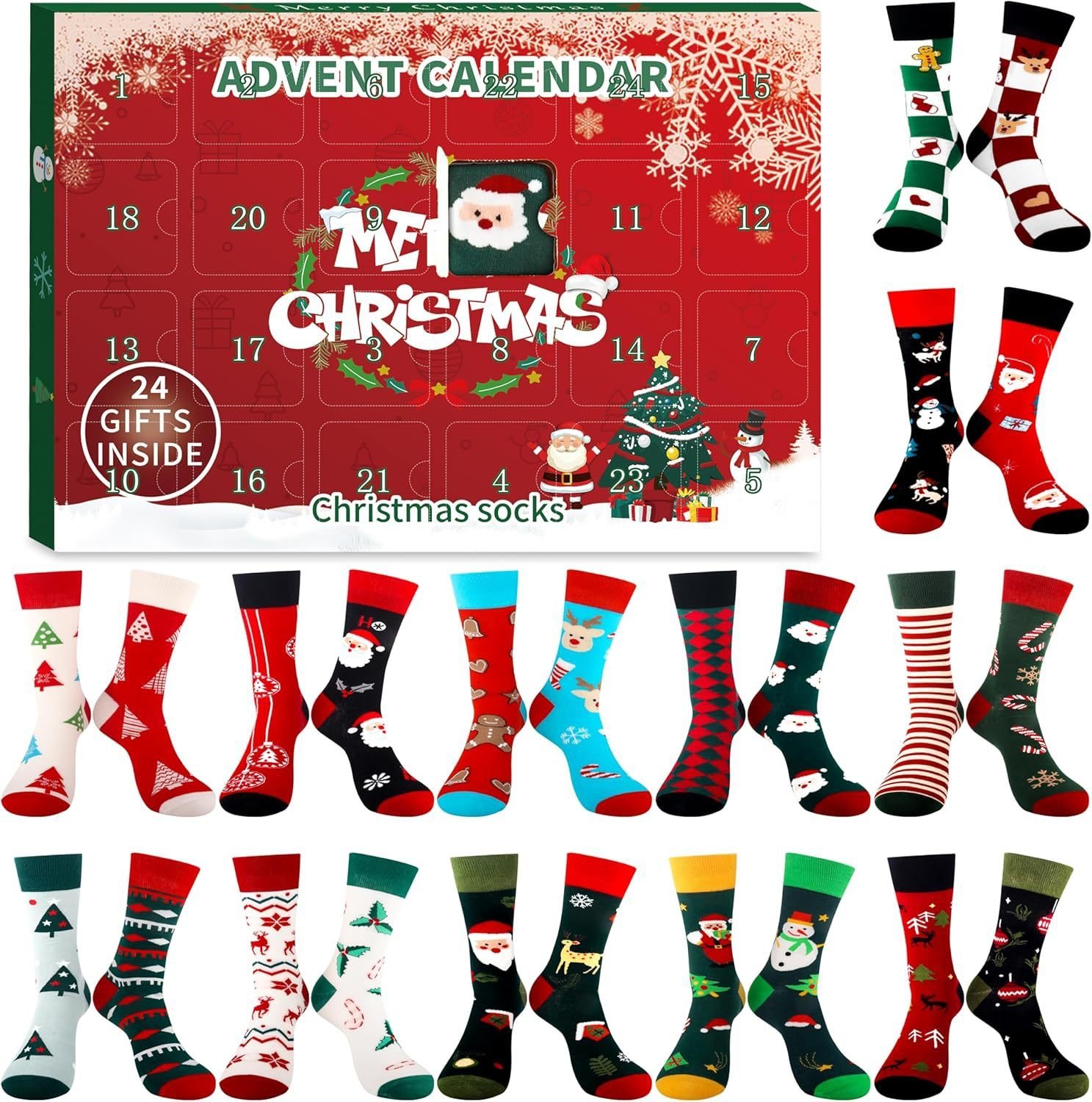 🎄24 Days of Christmas Countdown Socks Blind Box 🧦