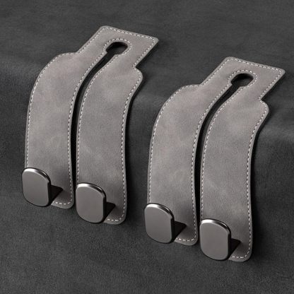 Skórzane wieszaki na zagłówki samochodowe