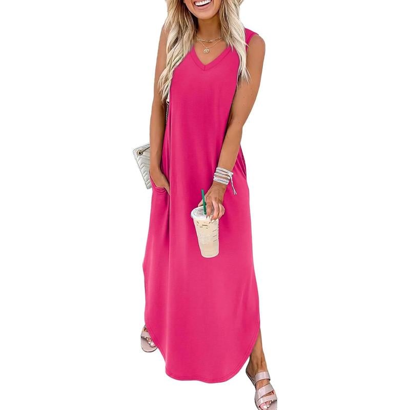 💕Summer Dresses Maxi Dress Vacation Beach Sundresses 2025 with Pockets