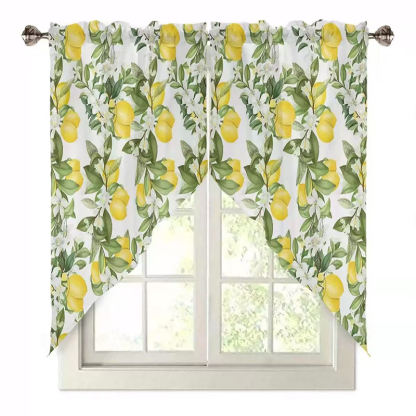 🌿 Botanical Print Rod Pocket Window Curtains 🌸