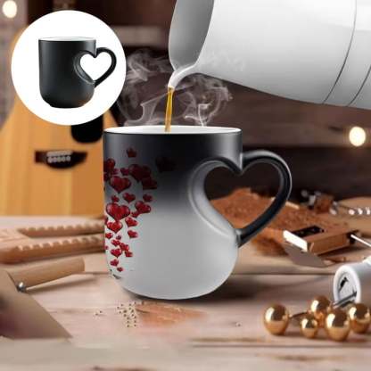 Heart-shaped Color-changing Ceramic Mug
