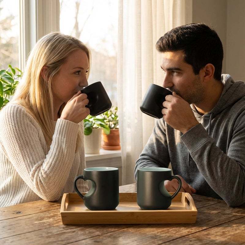 Heart-shaped Color-changing Ceramic Mug