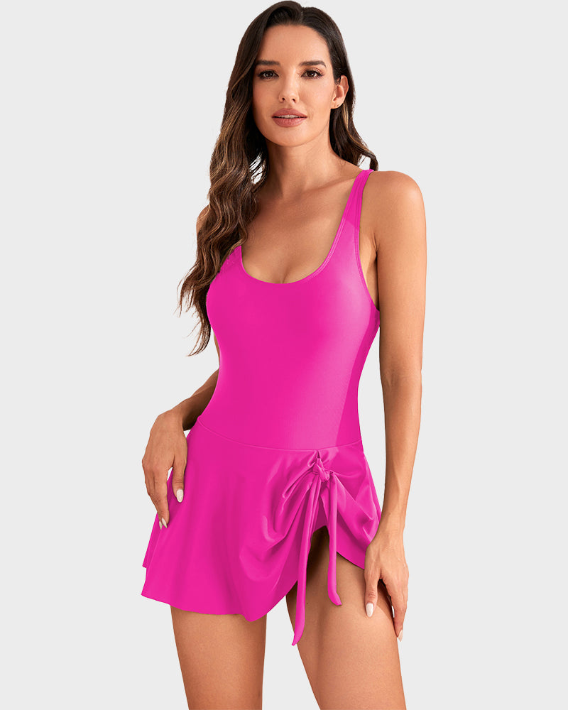 👙Summer Hot Sale 49% OFF💃Women's One Piece Tummy Control Tie Knot Swimsuit